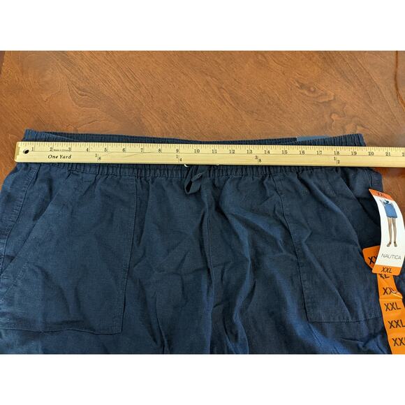 Nautica‎ Shorts XXL Pull On Navy Linen Blend Lounge Relaxed Fit Everyday Staple - Picture 10 of 13